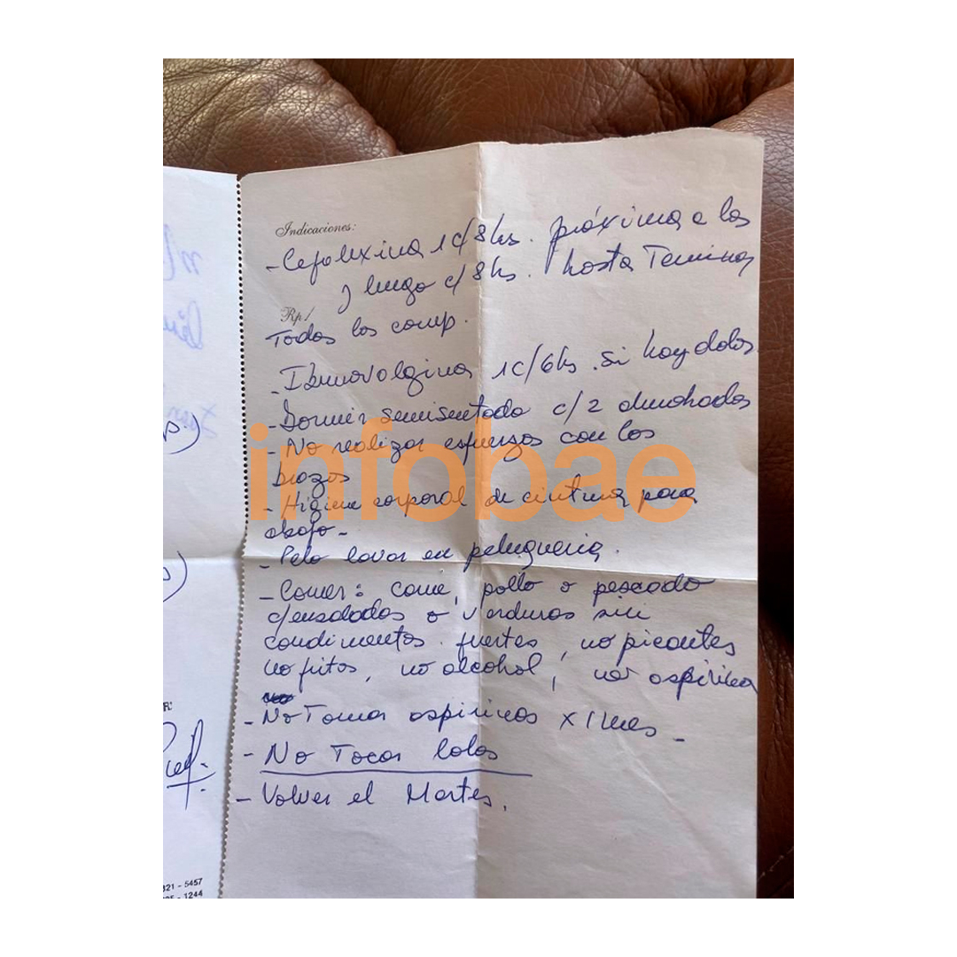 Las instrucciones post-quirúrgicas.