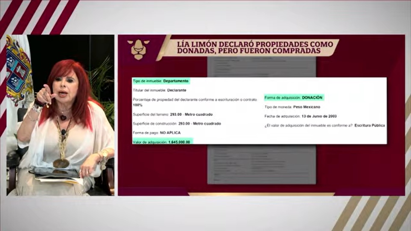 La gobernadora anunció que la próxima semana anunciará nueva información contra Lía Limón (YouTube/Layda Sansores)
