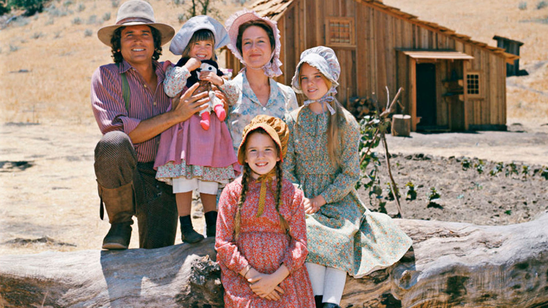 La familia Ingalls, en la locación en Simi Valley. La serie se rodó entre 1974 y 1983.