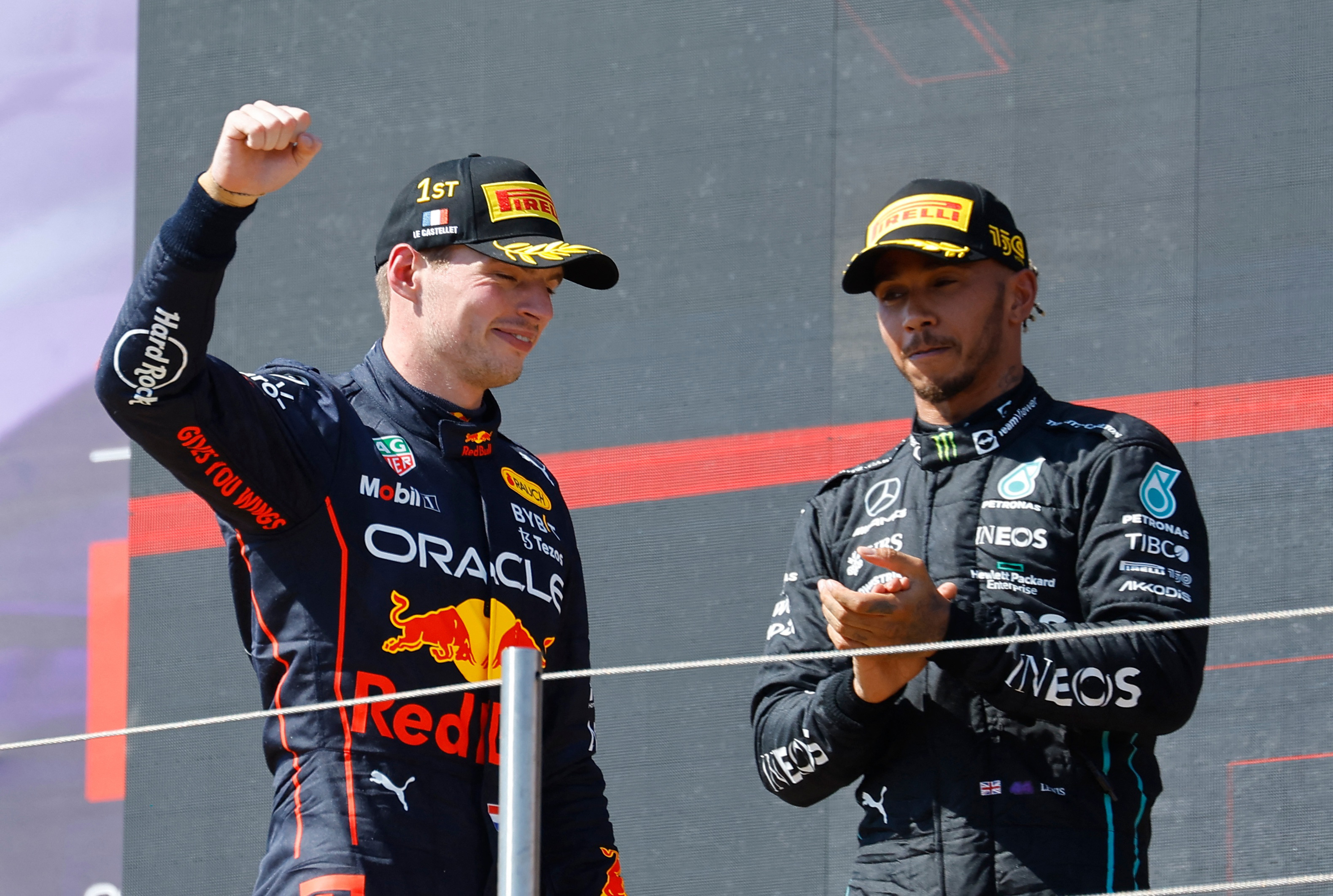 Max Verstappen ganó el GP de Francia y Lewis Hamilton fue segundo (Reuters)