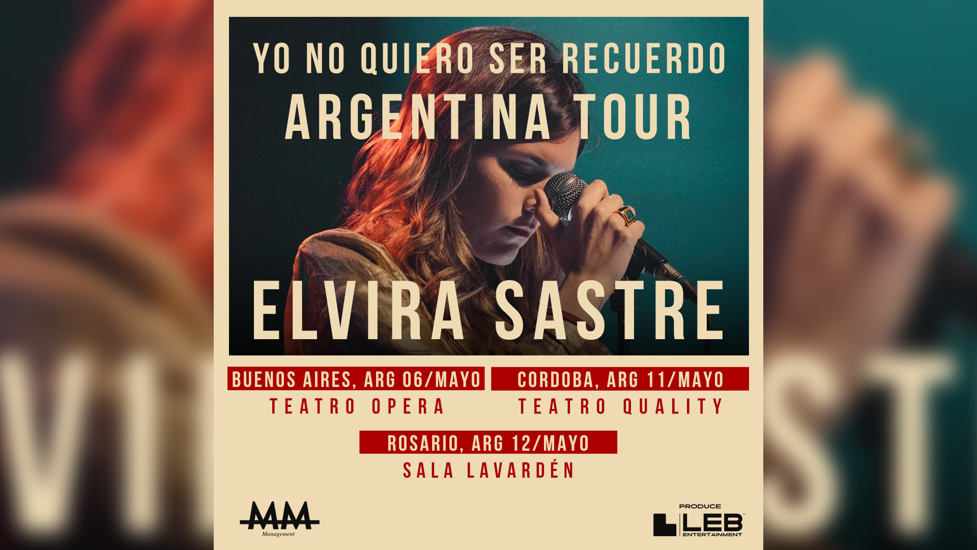 Elvira Sastre vuelve a presentarse en Argentina en mayo de 2023