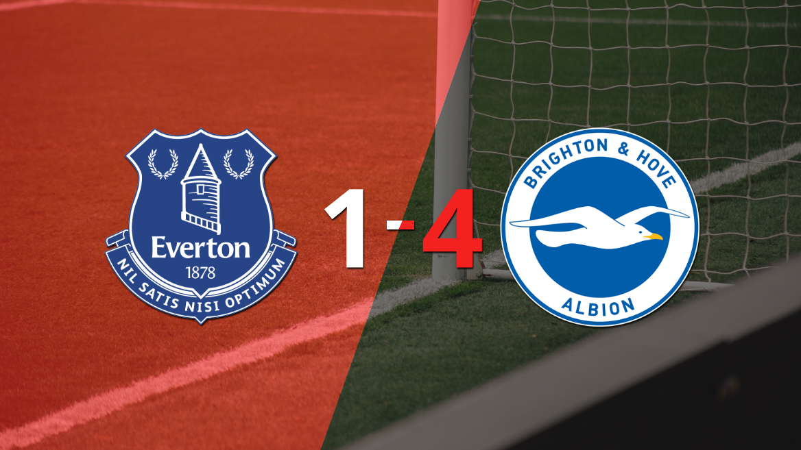 Brighton and Hove no tuvo piedad y goleó 4 a 1 en su visita a Everton