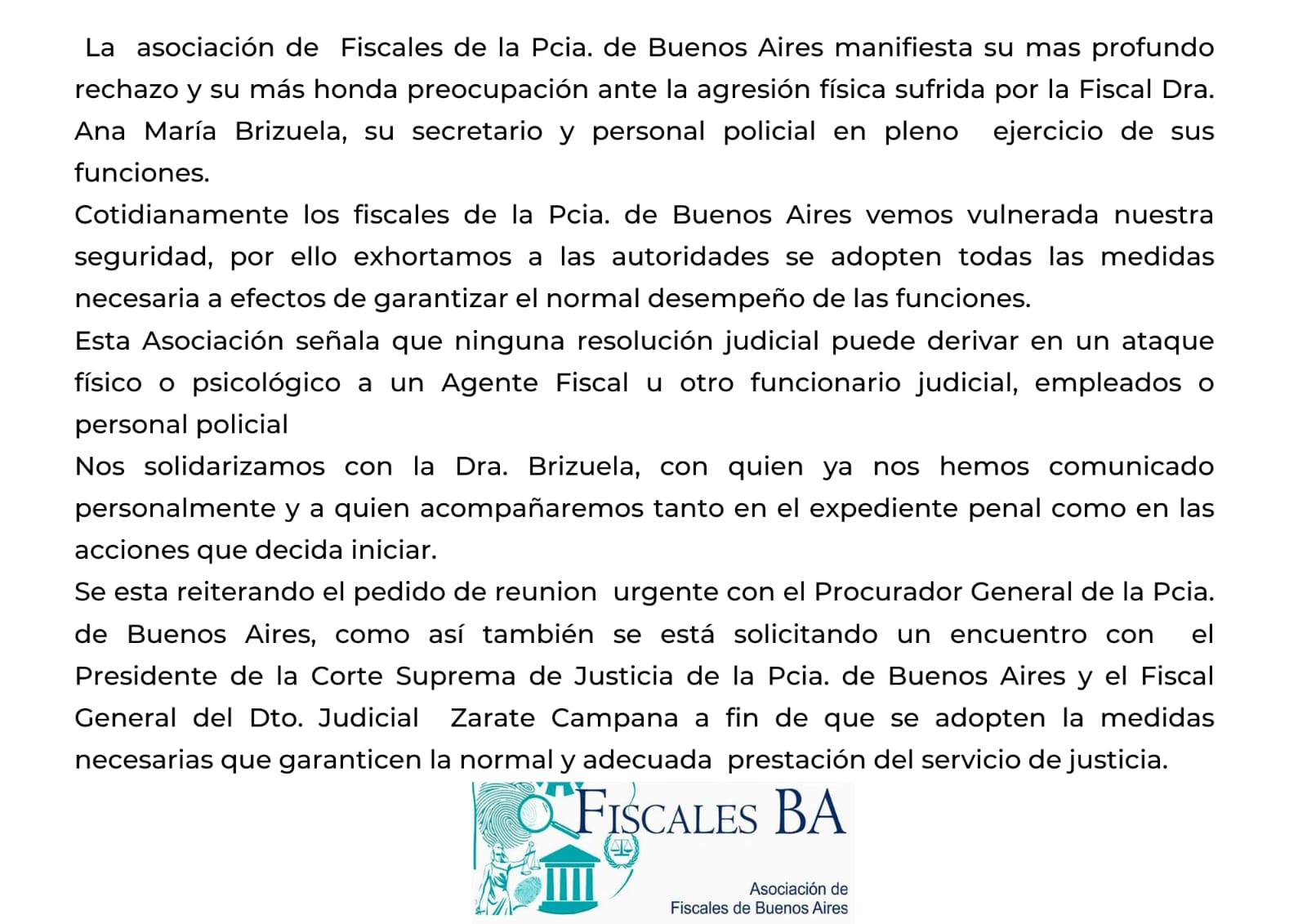 La Asociación de Fiscales de la Provincia de Buenos Aires solicitó una “reunión urgente” con el Procurador