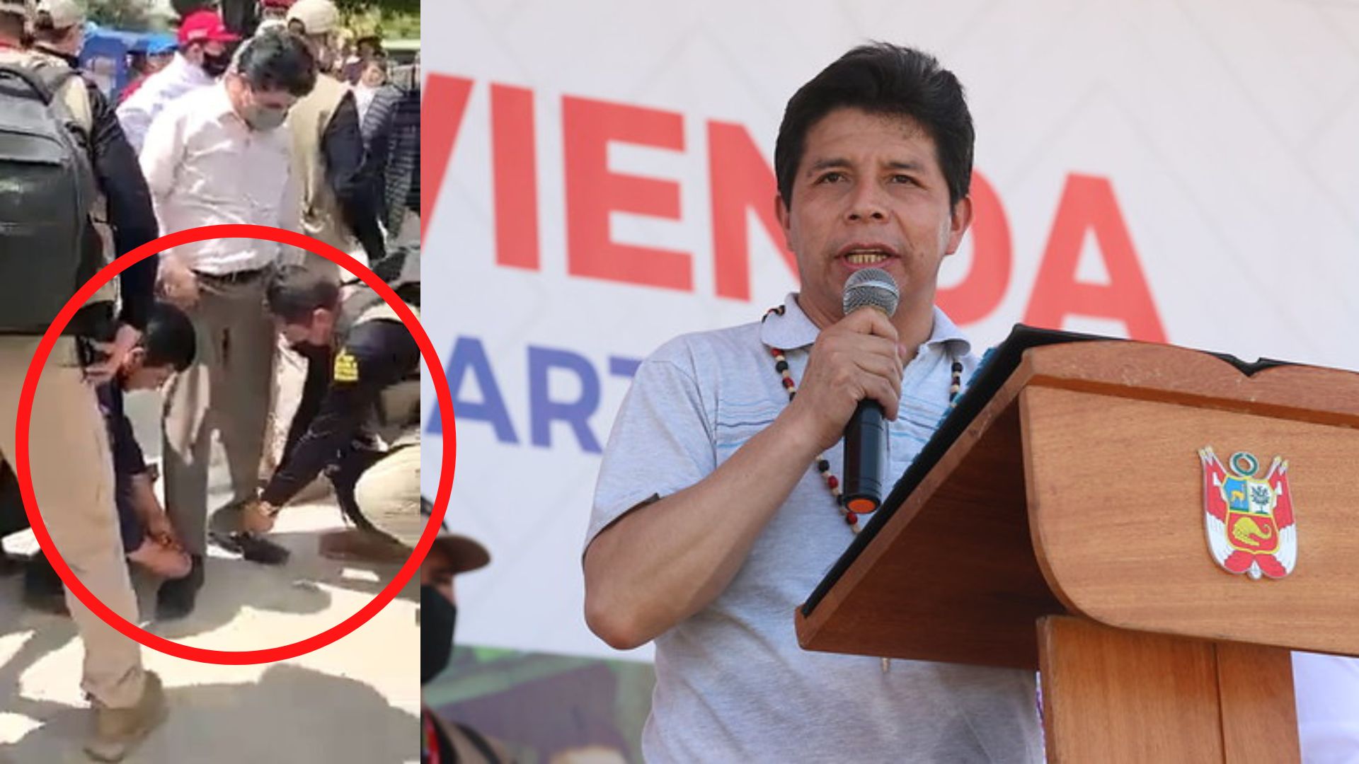 Pedro Castillo pide a policías que le amarren los zapatos en criticado video