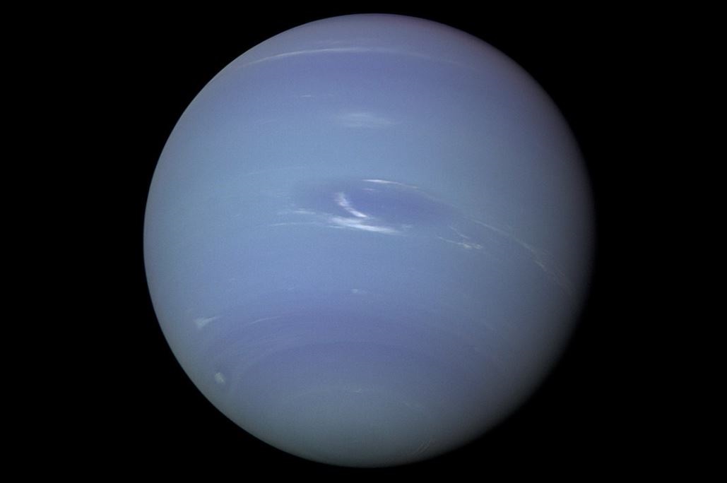 Imagen de Neptuno tomada en 1989 por la misión Voyager 2 de la NASA. Foto: NASA
