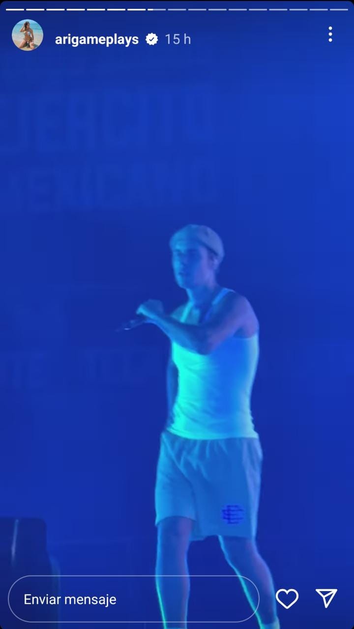 Video de Justi Bieber en el show en Monterrey en el IG  de Arigameplays.
IG: @arigameplays