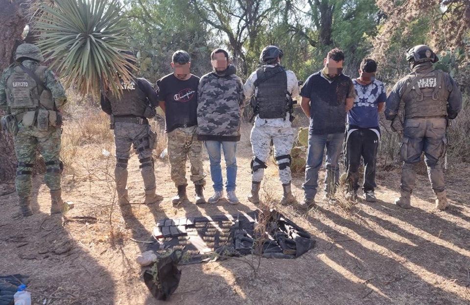 Los cuatro individuos detenidos en Zacatecas eran originarios de Jalisco, Sinaloa, Michoacán y Durango (Foto: SSP Zacatecas)