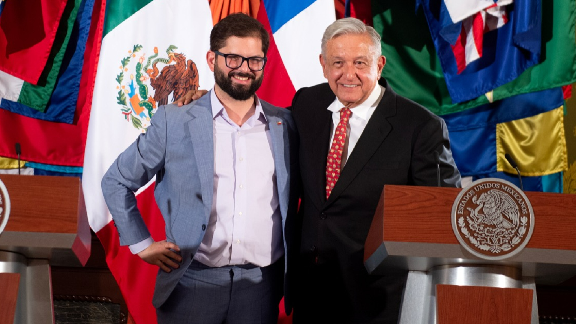 El mandatario mexicano recibió este miércoles en el Palacio Nacional a Boric, en el primer encuentro oficial entre ambos mandatarios. 