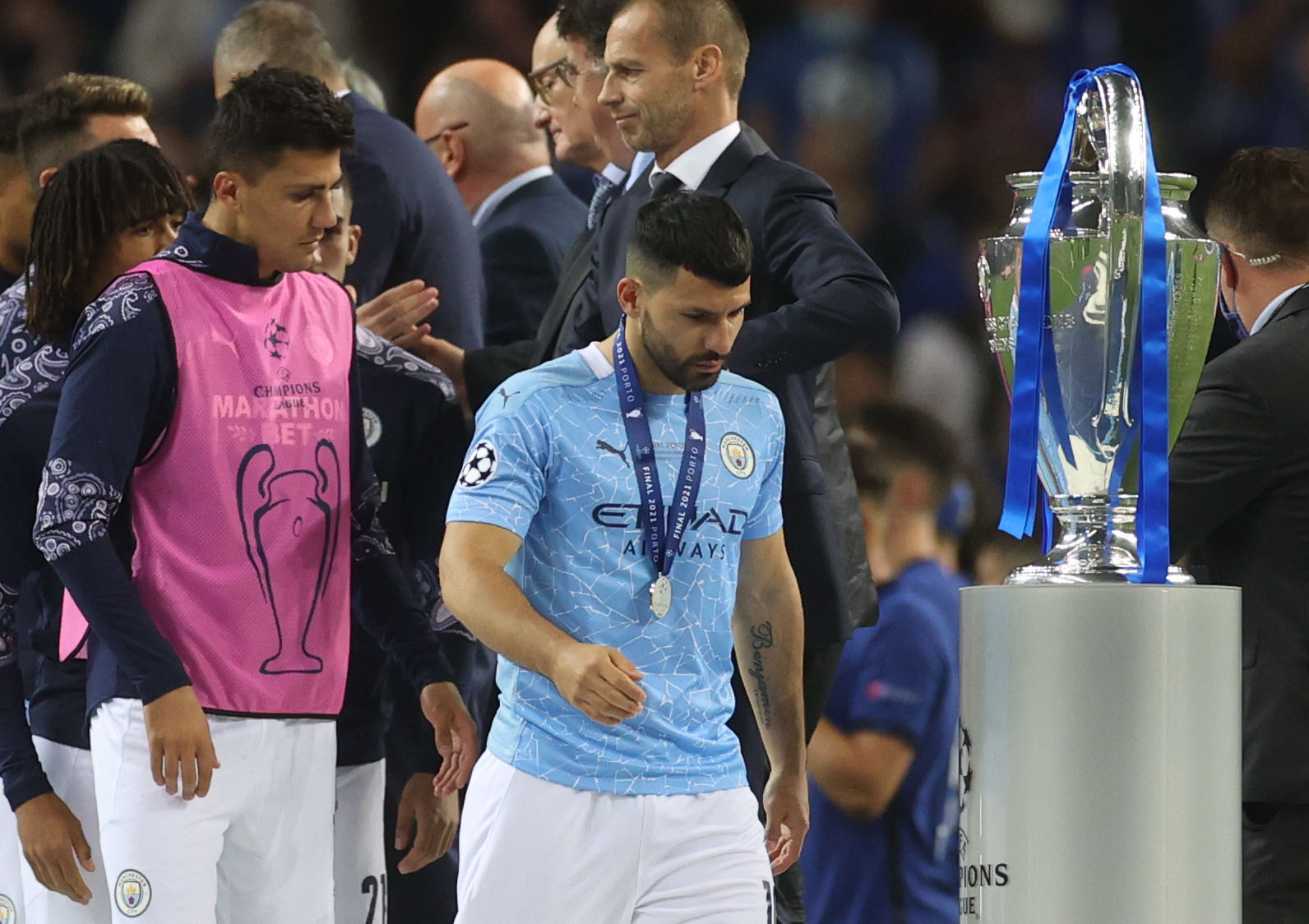 Sergio Agüero se despidió del Manchester City sin poder ganar la Champions League (Foto: REUTERS)