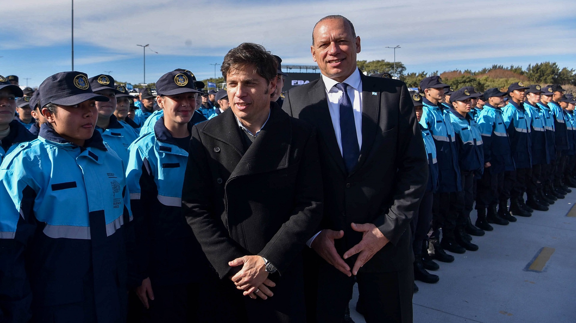 El ministro de Seguridad, junto al gobernador Kicillof