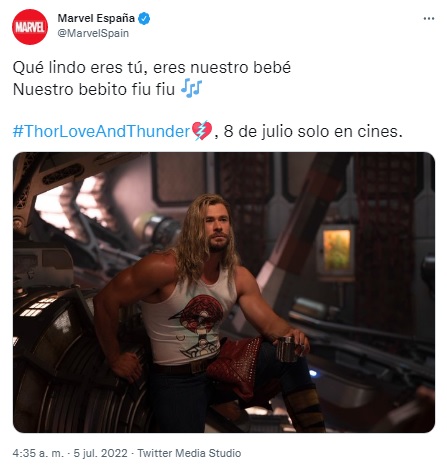 Cuenta de twitter de Marvel España: Captura