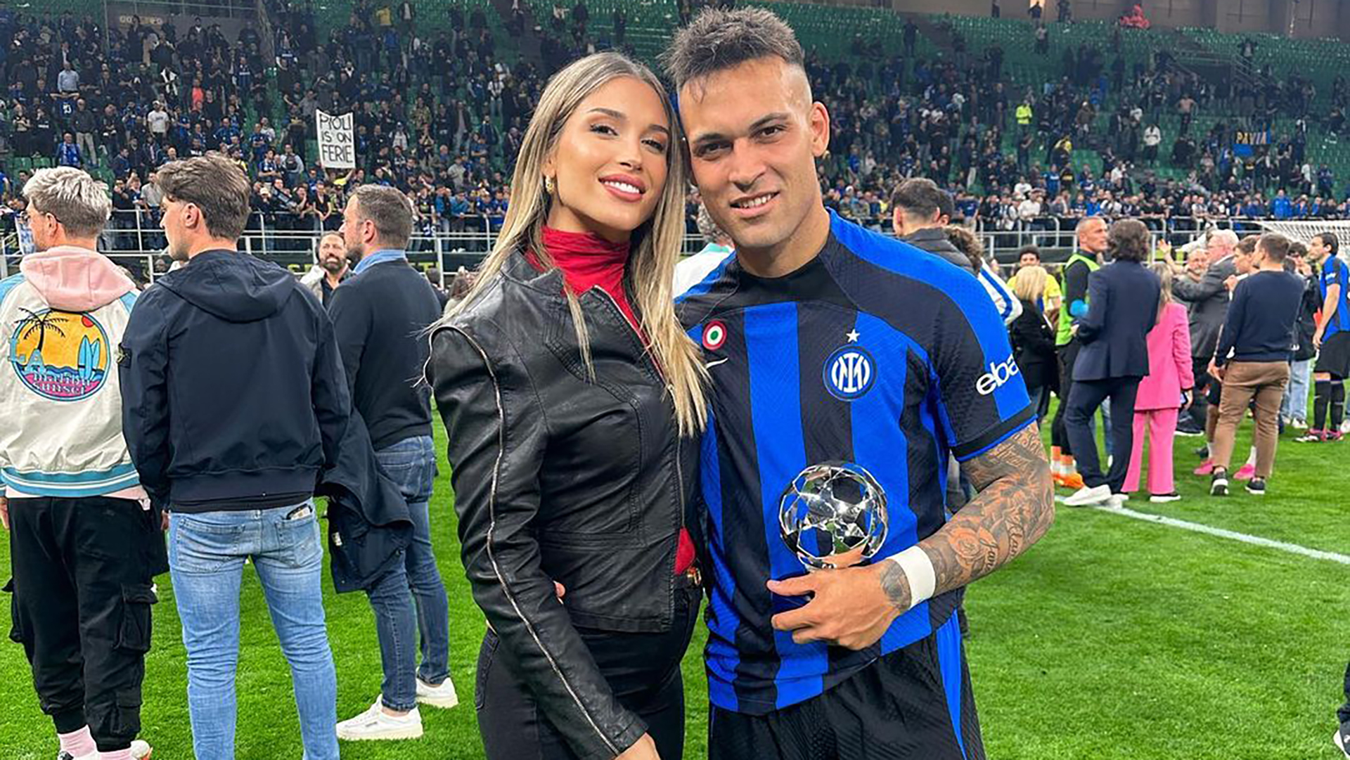 El desafiante posteo de Lautaro Martínez y el festejo del gol filmado por su esposa en el triunfo que llevó al Inter a la final de la Champions
