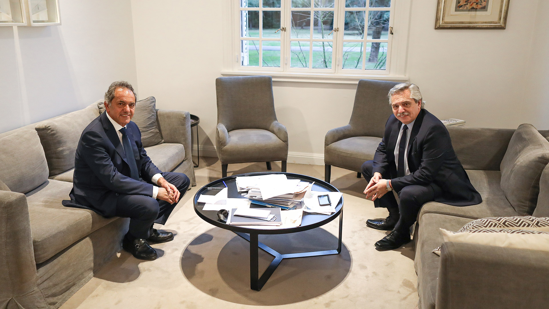El embajador en Brasil, Daniel Scioli, y el presidente Alberto Fernández