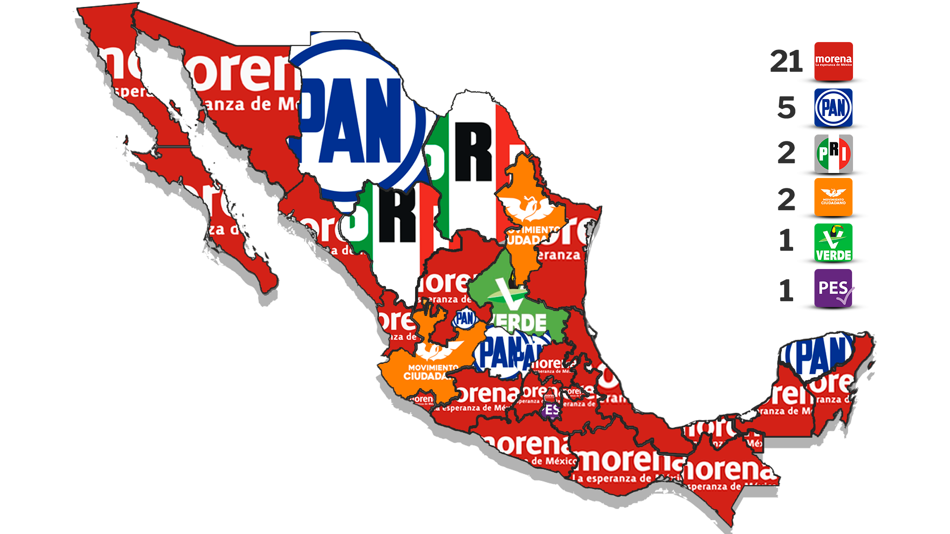 Así quedó el mapa electoral de México rumbo al 2024 tras las elecciones de Edomex