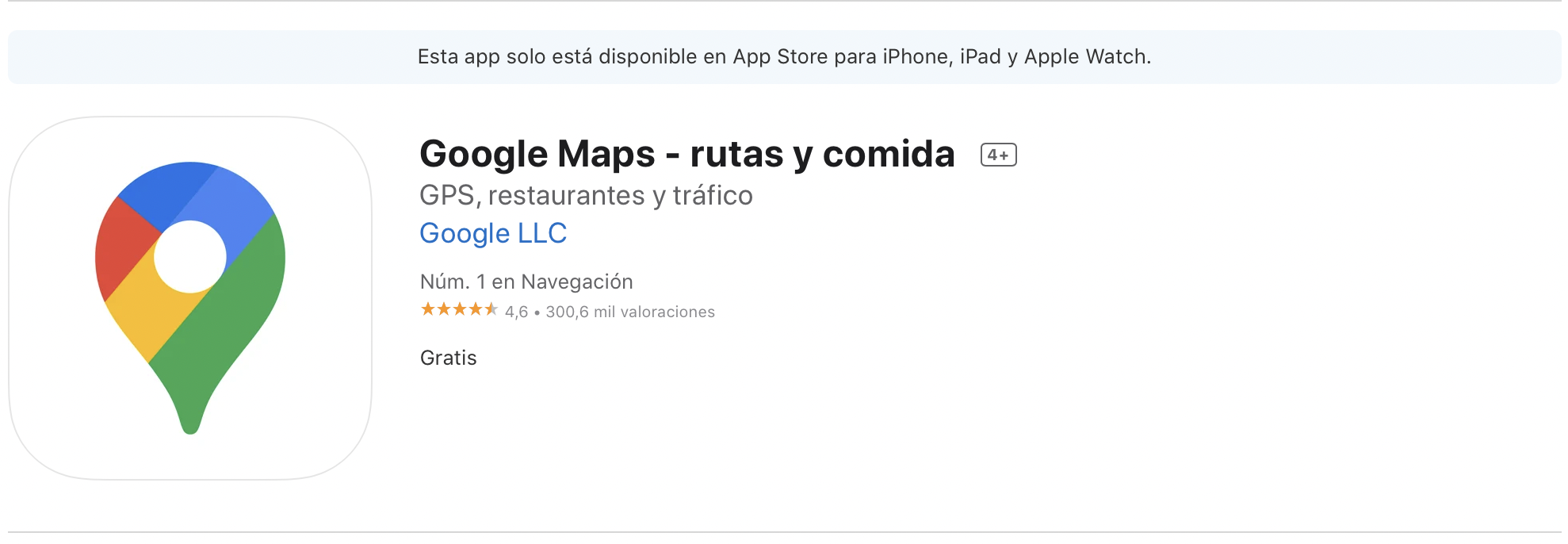 Google Maps.  (photo: AppStore)