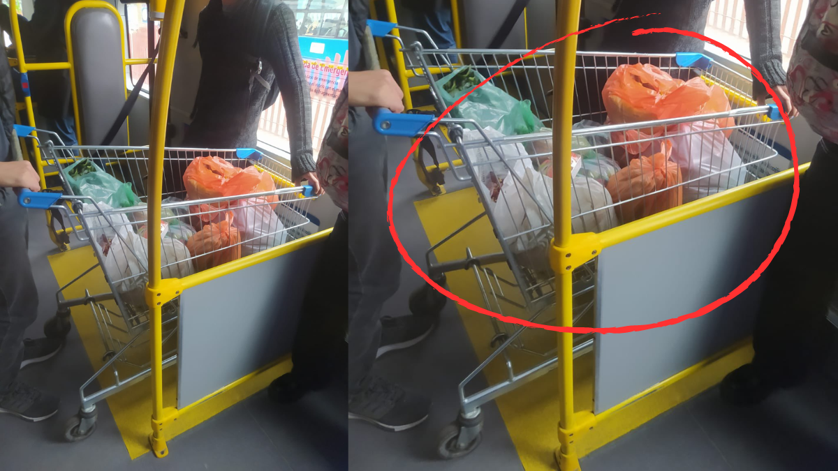 De no creer: usuario del TransMilenio se subió con carrito de compras a un articulado