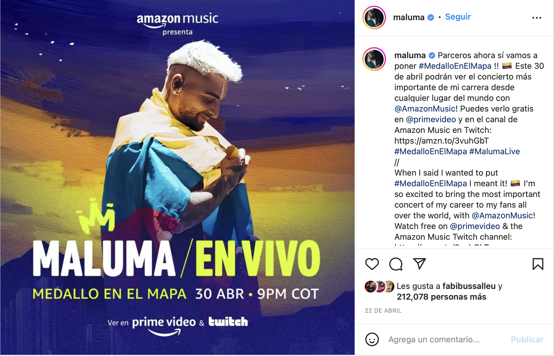 Florecer Mal sentar Amazon Music lanza Medallo en el Mapa y The Tour Diaries de Maluma - Infobae