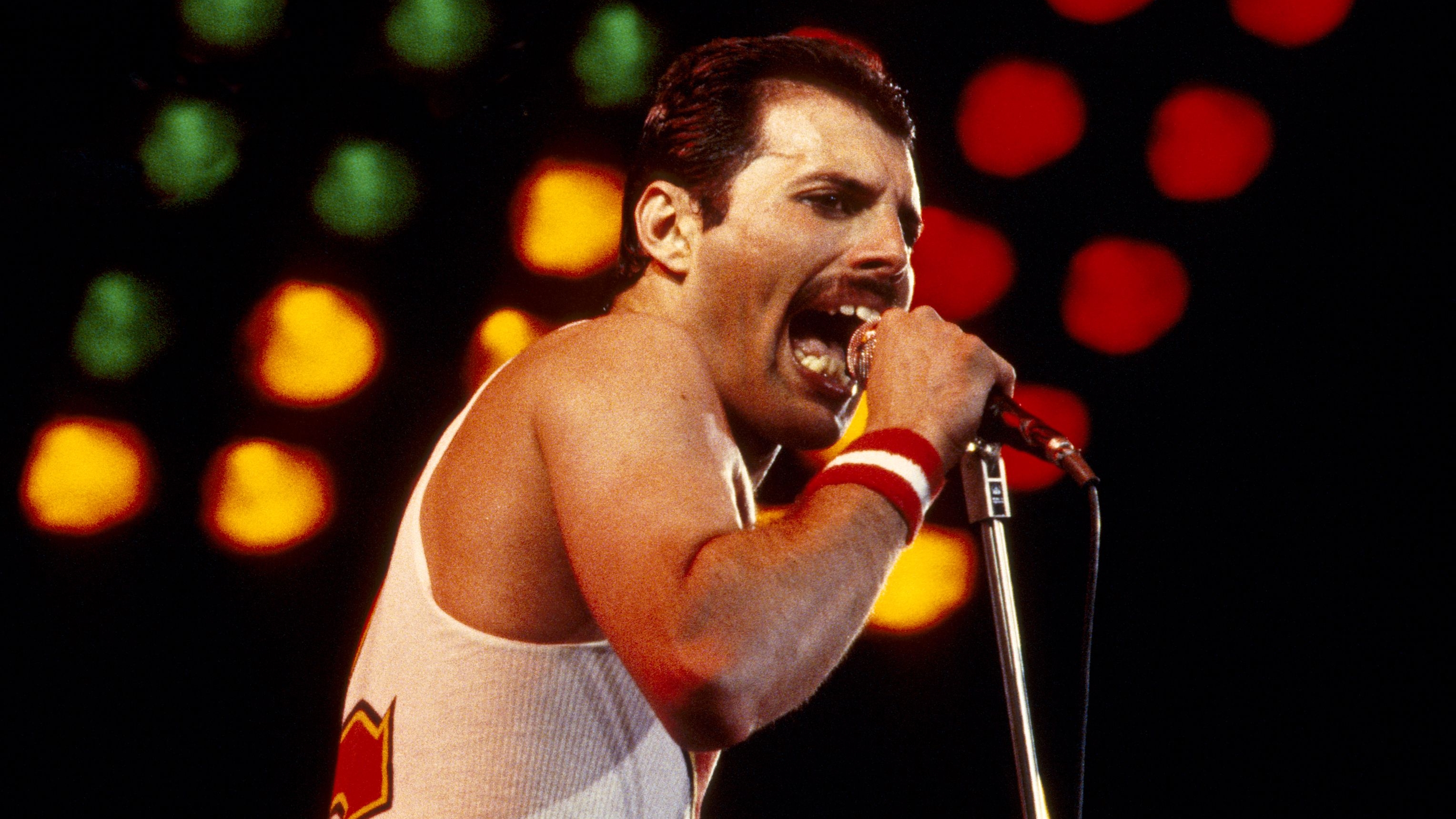 Mandatory Credit: Photo by Graham Wiltshire/Shutterstock (2181046c)
Queen - Freddie Mercury in concert, the Milton Keynes Bowl, Britain
Various