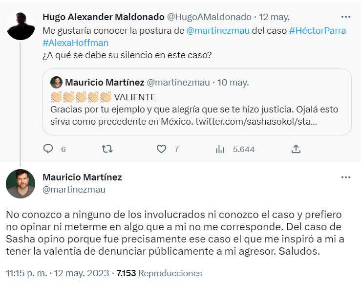 Las declaraciones en redes sociales de Mauricio Martínez han generado gran eco en los periodistas de espectáculos mexicanos (Foto: Captura Twitter)