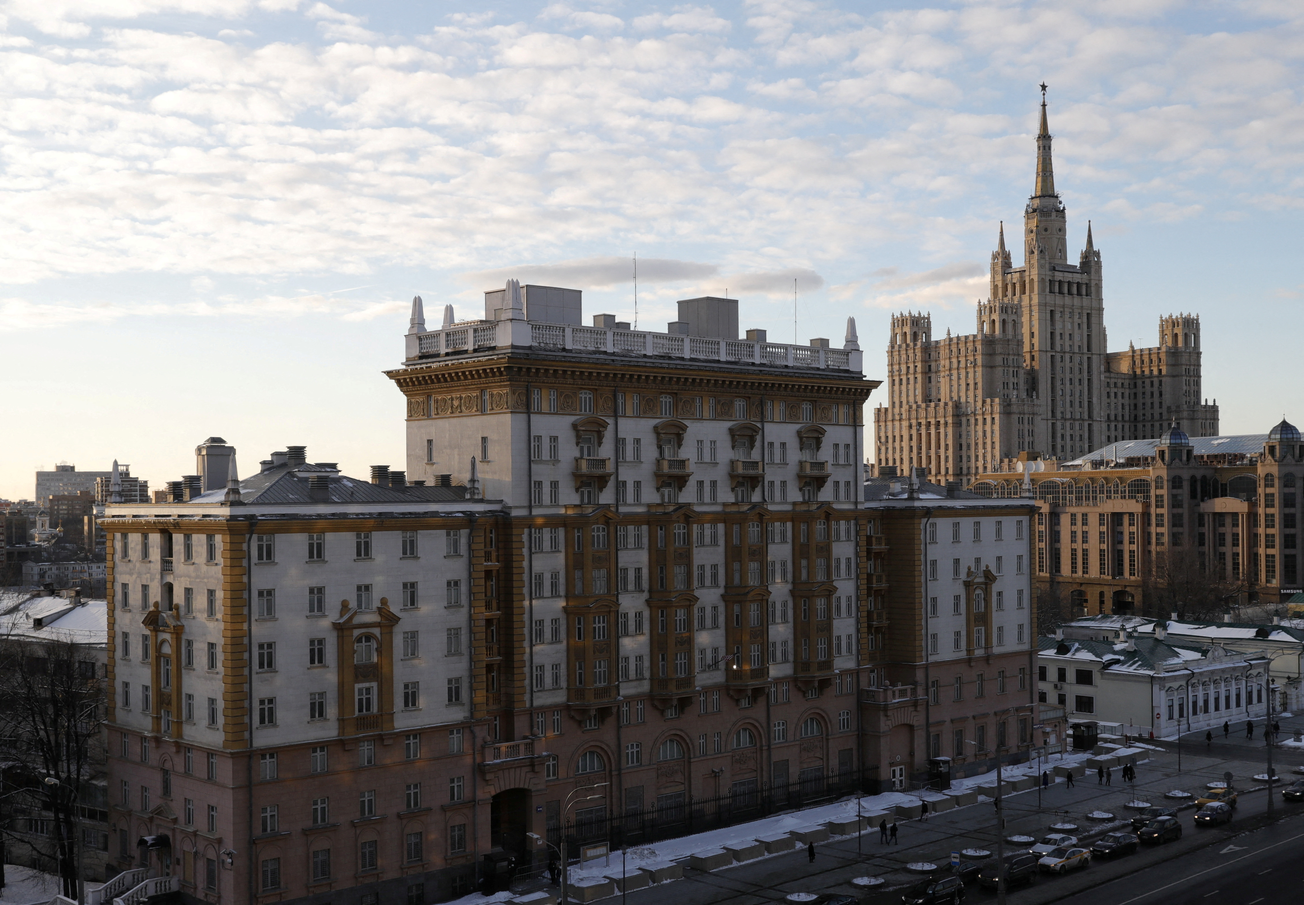 FILE PHOTO: A general view shows the U.S. embassy in Moscow