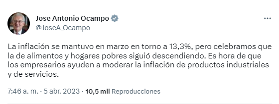 José Antonio Ocampo inflación