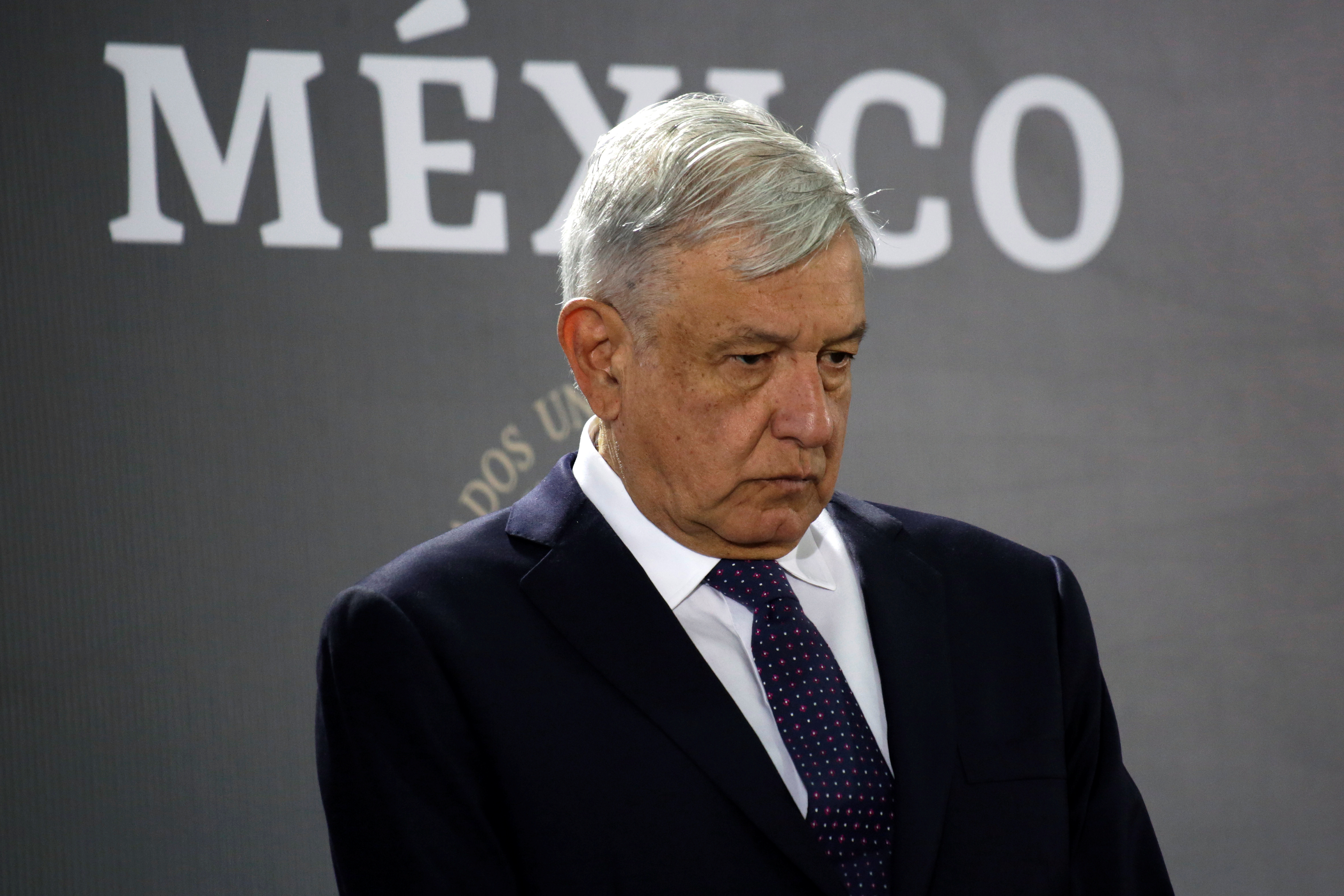 Mexico's President Andres Manuel Lopez Obrador looks on during a news conference in Ciudad Juarez, Mexico January 10, 2020. REUTERS/Jose Luis Gonzalez