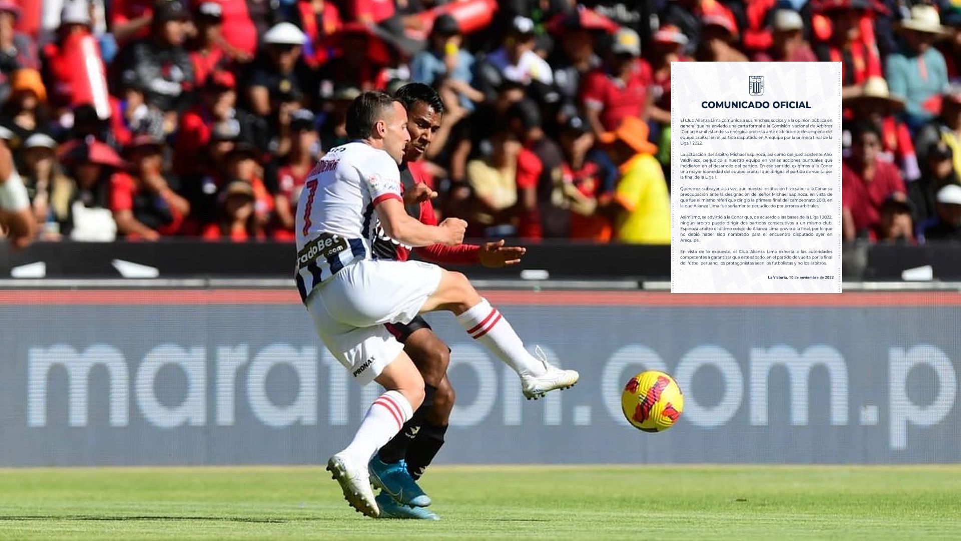 Alianza Lima protestó por arbitraje en duelo con Melgar en la primera final  de la Liga 1 - Infobae