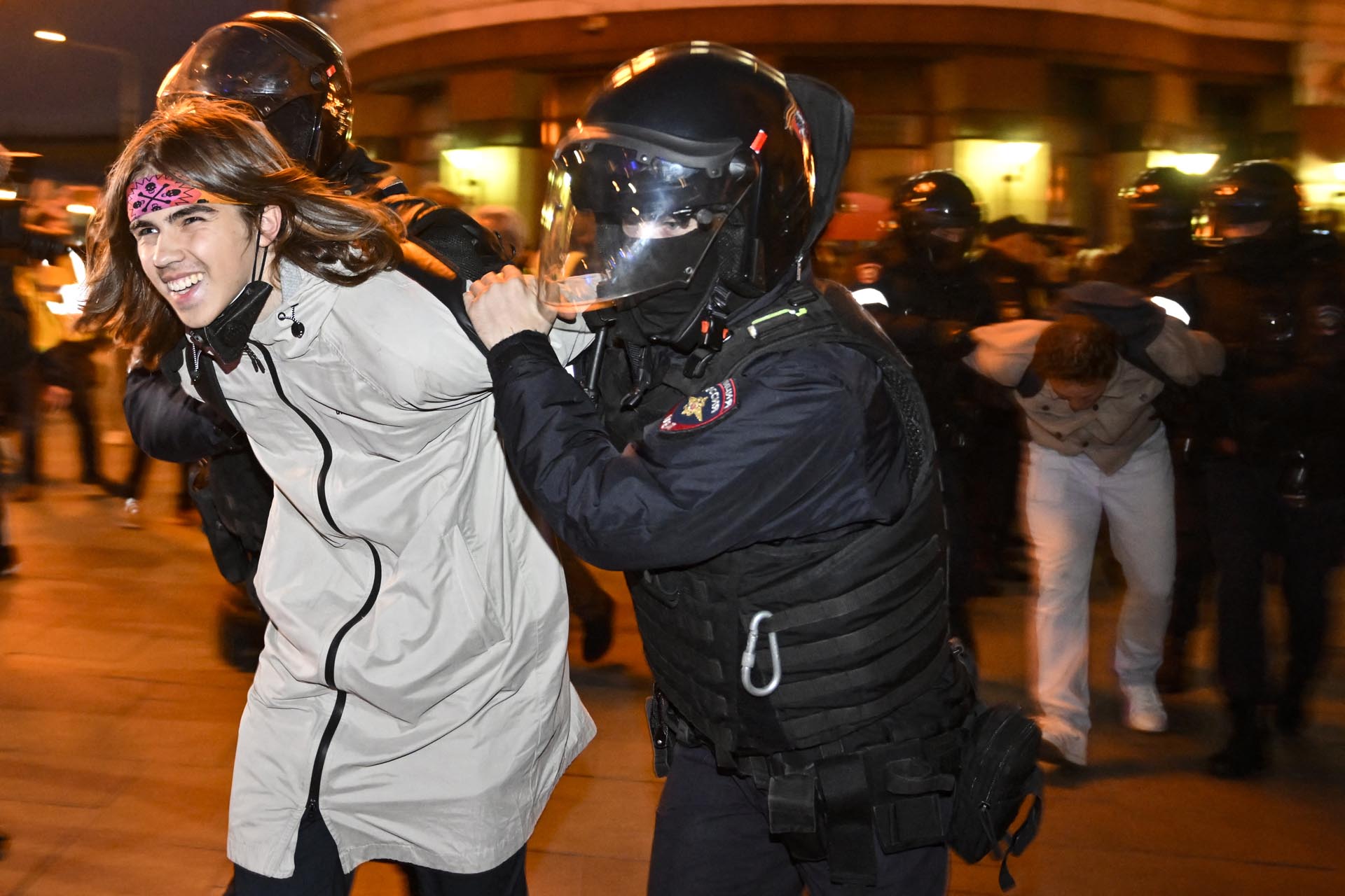 Arrests were made especially during the night protests (Photo by Alexander NEMENOV / AFP)
