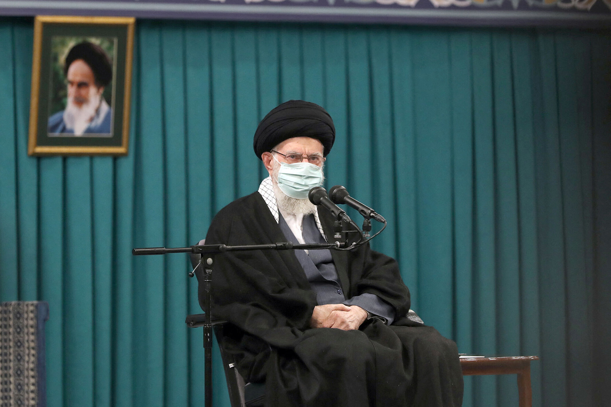 Iran's Supreme Leader Ayatollah Ali Khamei attends a meeting with a group of Iranian women in Tehran, Iran, January 4, 2023. Office of the Iranian Supreme Leader/WANA (West Asian News Agency)/Handout via REUTERS