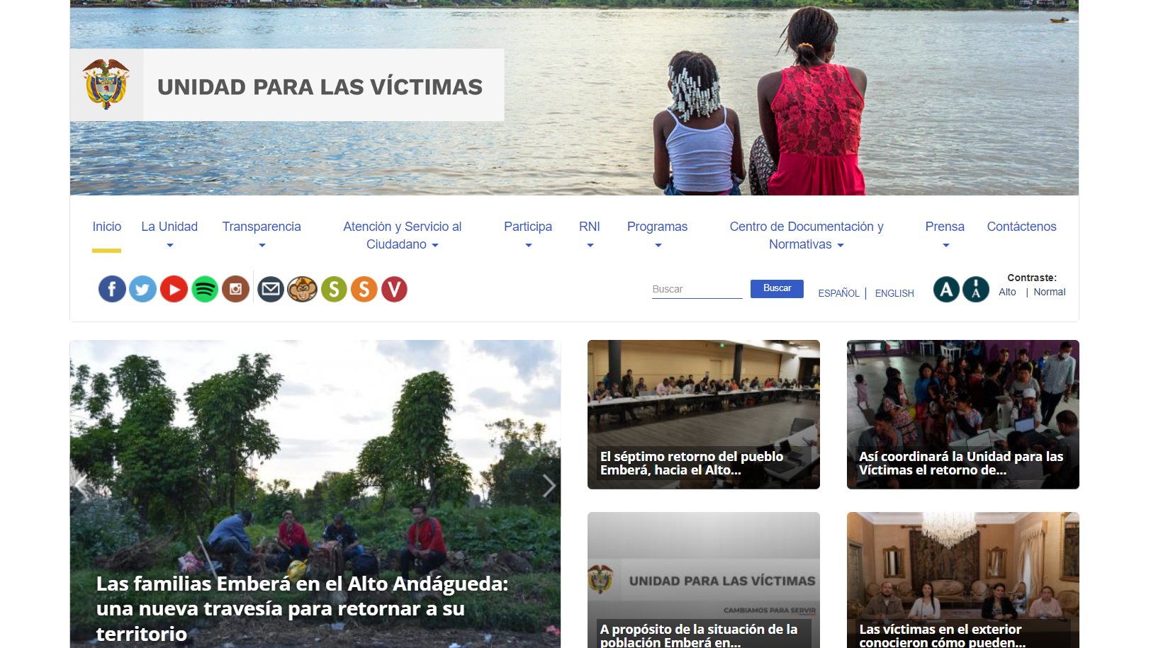 Portal Web de la Unidad de Víctimas. @unidadvictimas. Página oficial