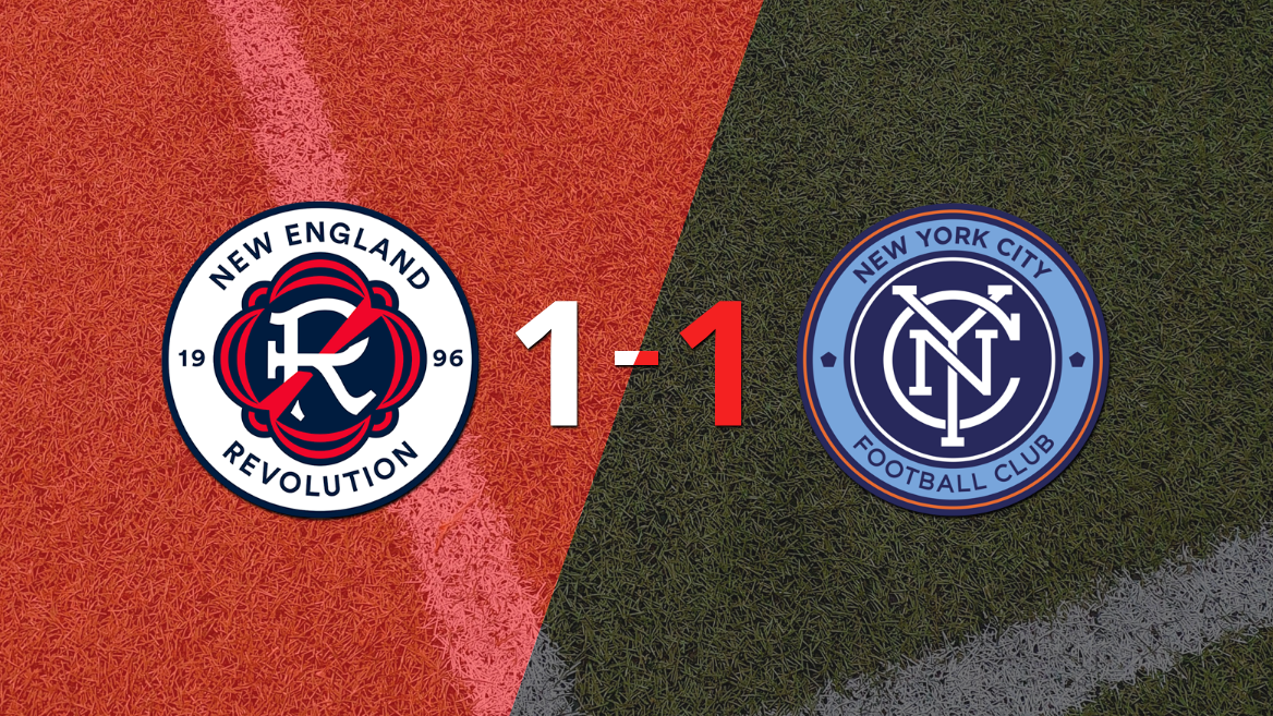 New York City FC logró sacar el empate a 1 gol en casa de New England Revolution