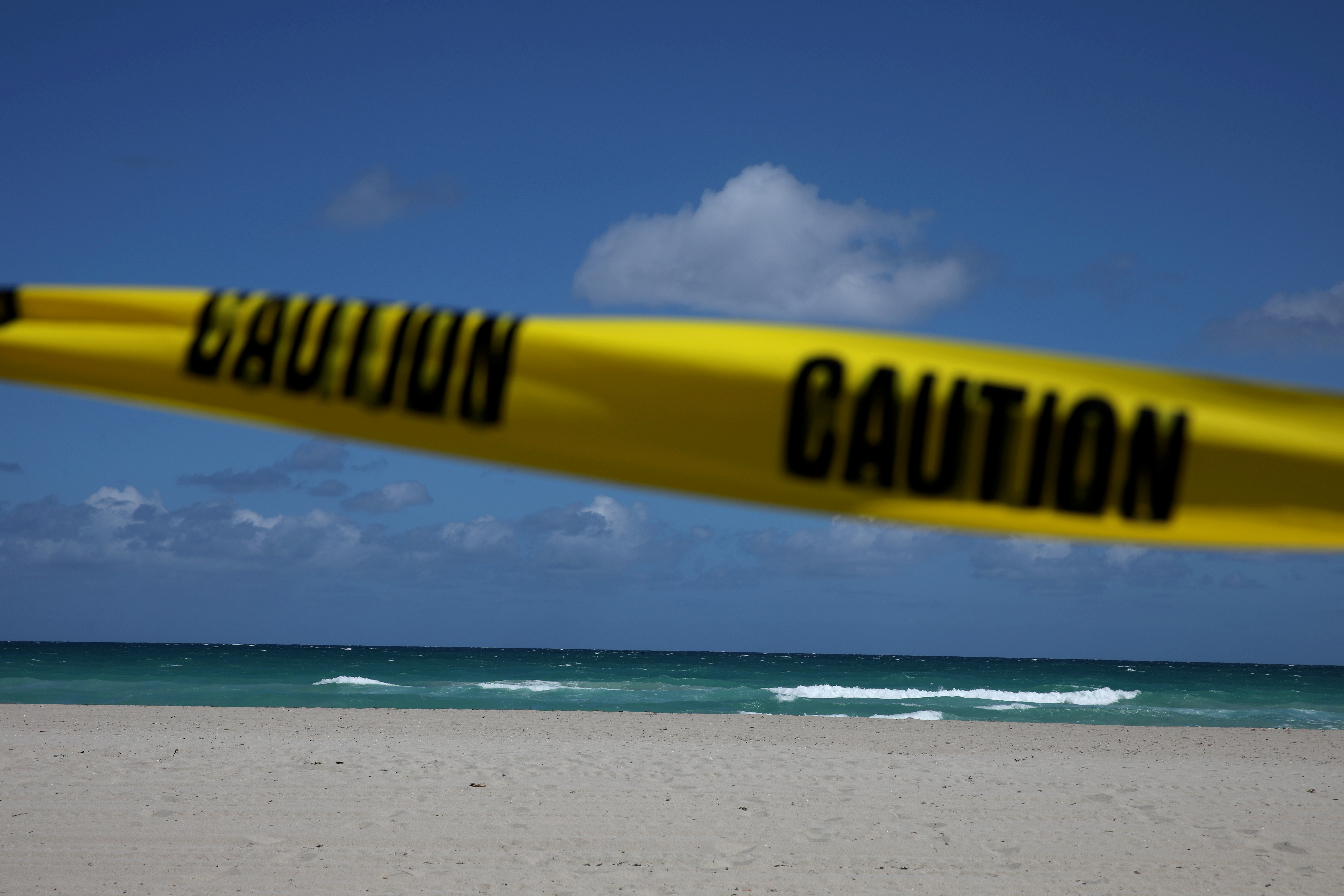Police investigation area on the beach of Miami Beach (Reuters)