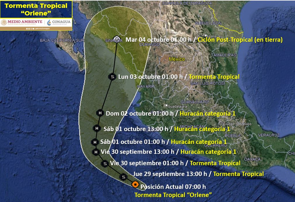 Clima en México para el 29 de septiembre de 2022. Foto: Conagua Clima