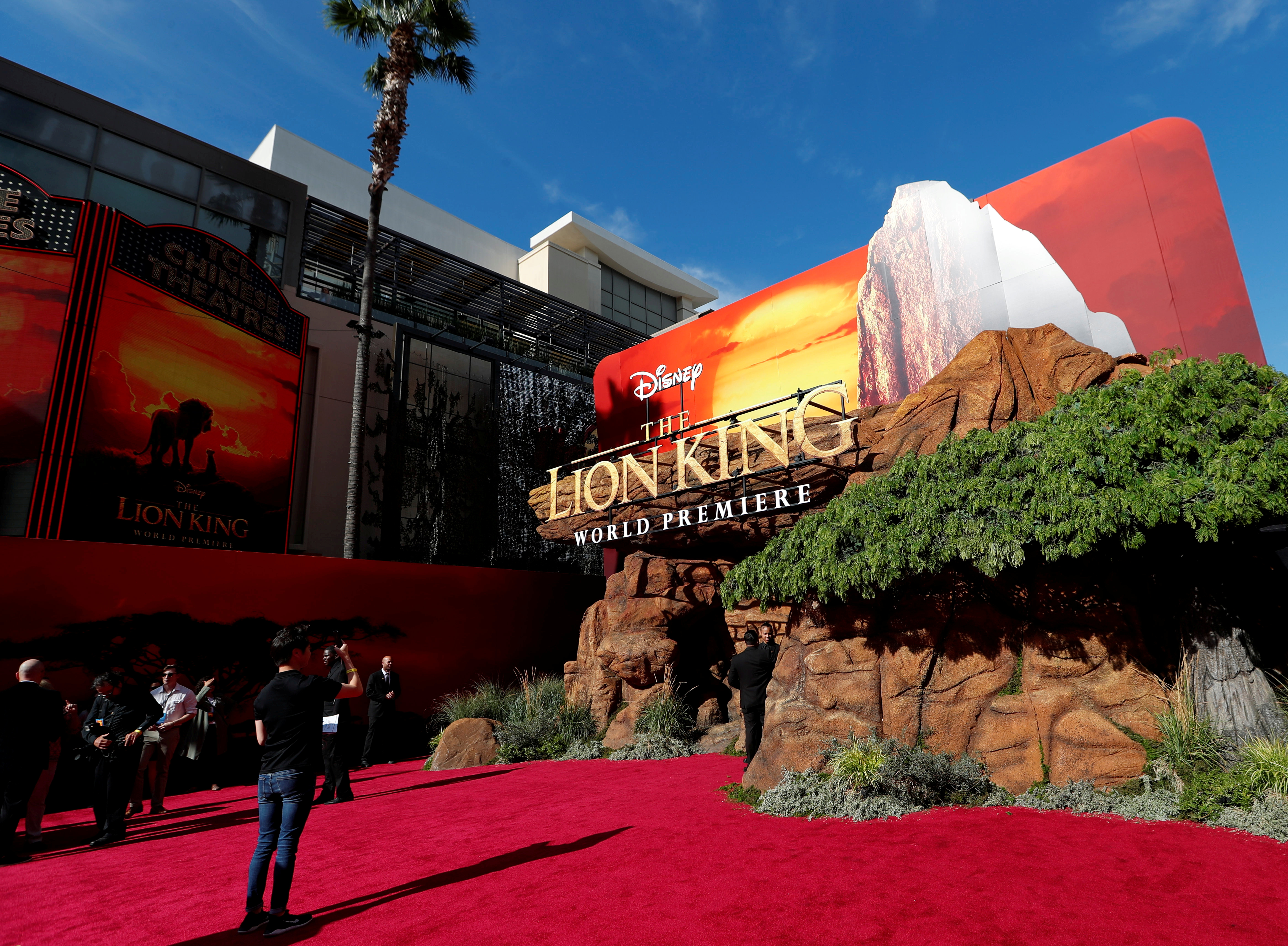 Una persona toma fotografías en el estreno mundial del Rey León, en Los Angeles, California. REUTERS/Mario Anzuoni/File Photo