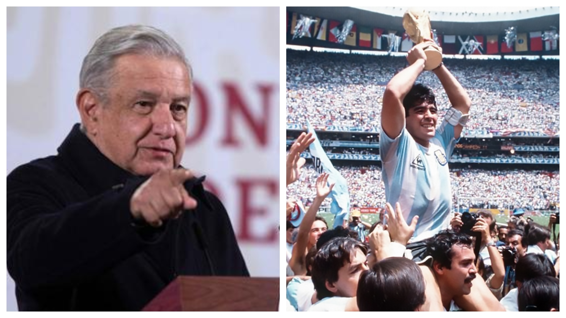 López Obrador festejó la "congruencia" de Maradona a la hora de despedirlo en redes sociales (Foto: Especial)