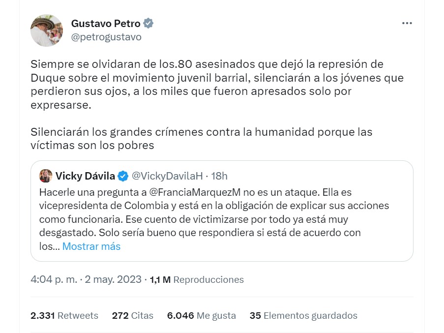 Petro defiende a su vicepresidencia.