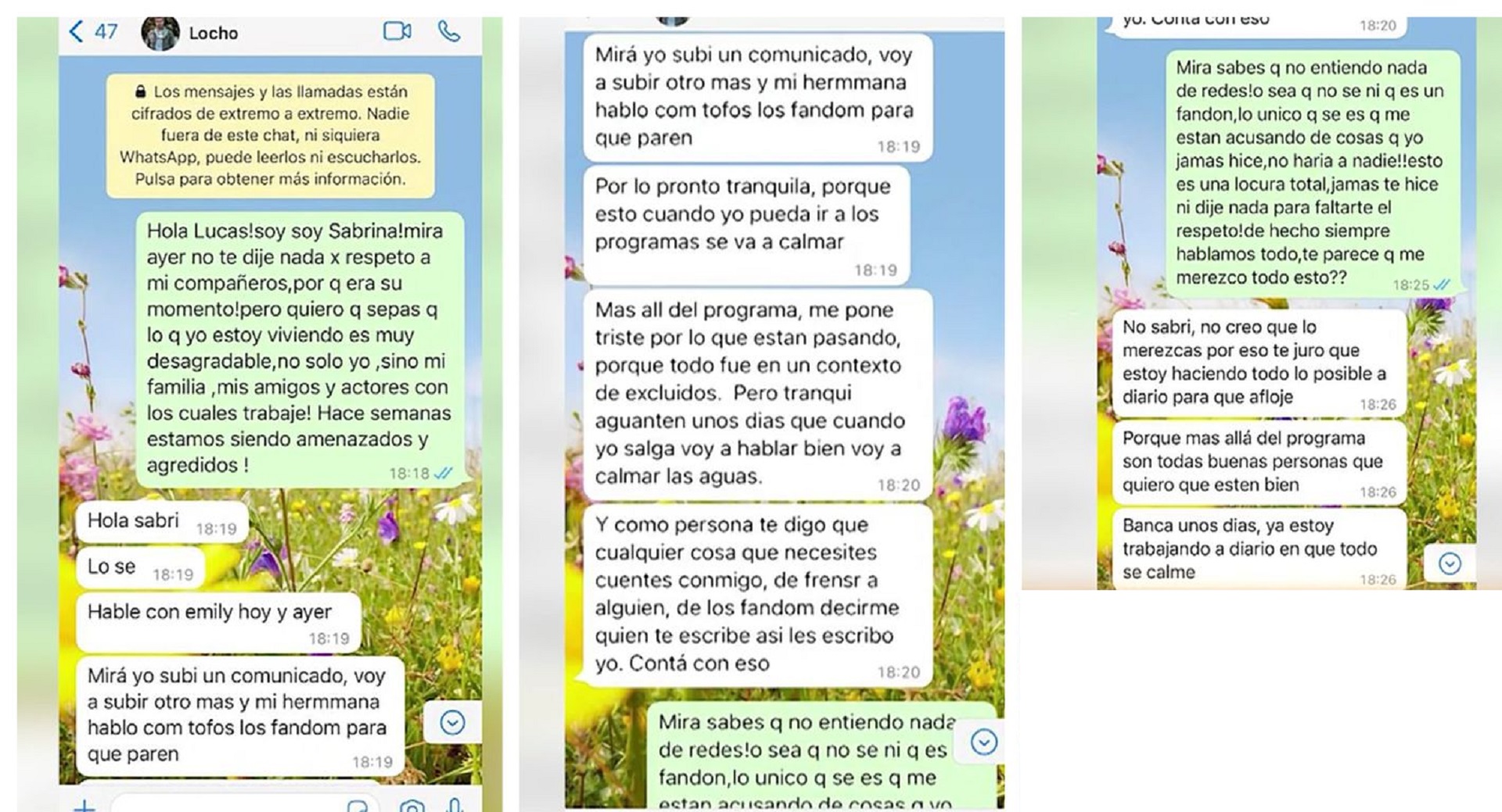 El Chat de Sabrina Carballo y Locho Loccisano