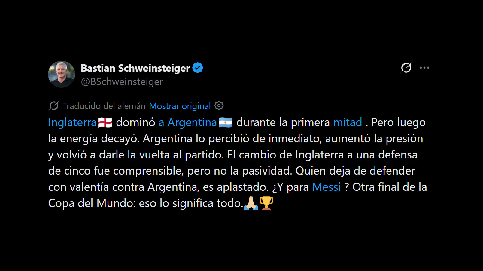La sentencia de una leyenda de Alemania al analizar la ca&iacute;da de Inglaterra: el festejo con la hinchada argentina que se volvi&oacute; viral