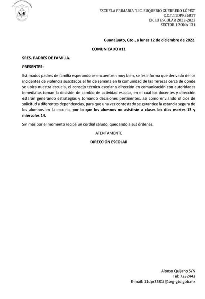 La suspensión de clases tuvo que ver con los hechos violentos del fin de semana en la colonia Las Teresas (Foto: Twitter@IvanR_TV)