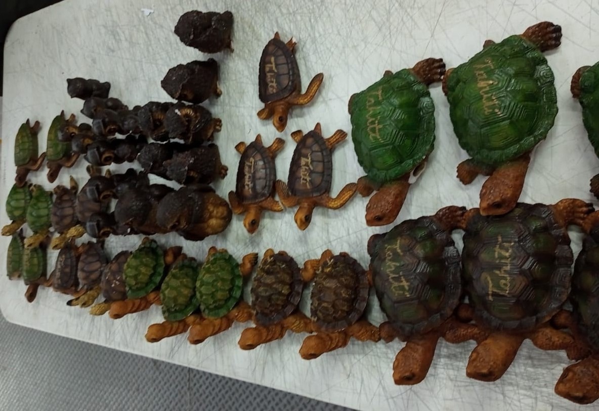 Hallaron aparente cristal oculto en figuras de tortugas en Querétaro