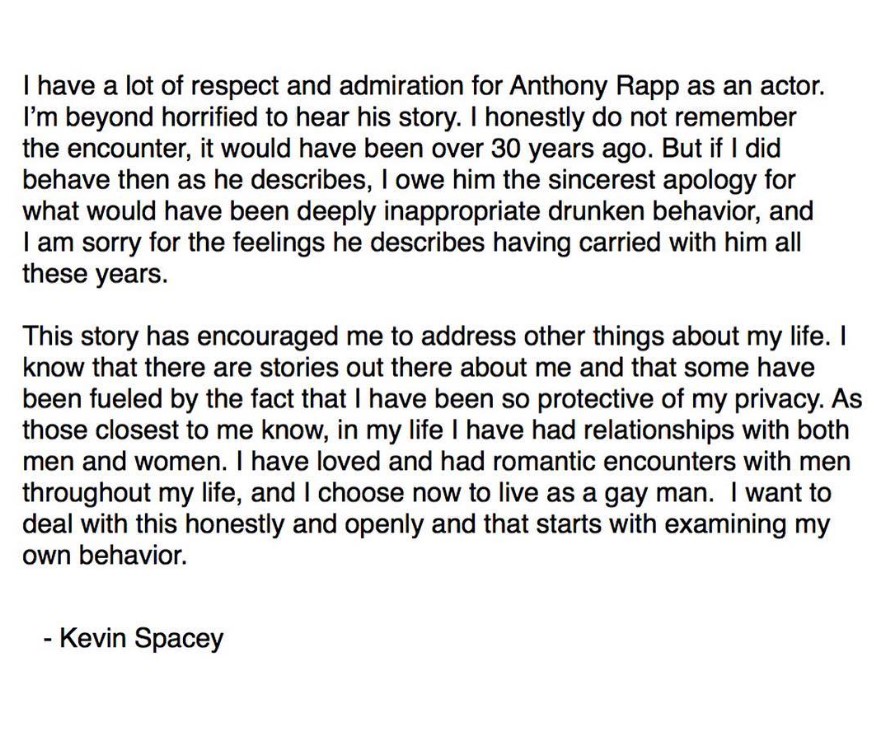 This was his statement in English regarding the charges (Picture: Instagram/@kevinspacey)