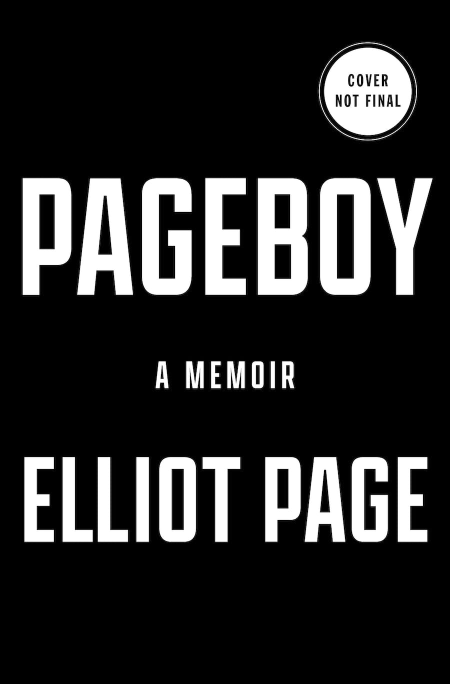 Portada provisional del libro "Pageboy", de Elliot Page, en su versión en inglés (Imagen tomada de: Macmillan Publishers)