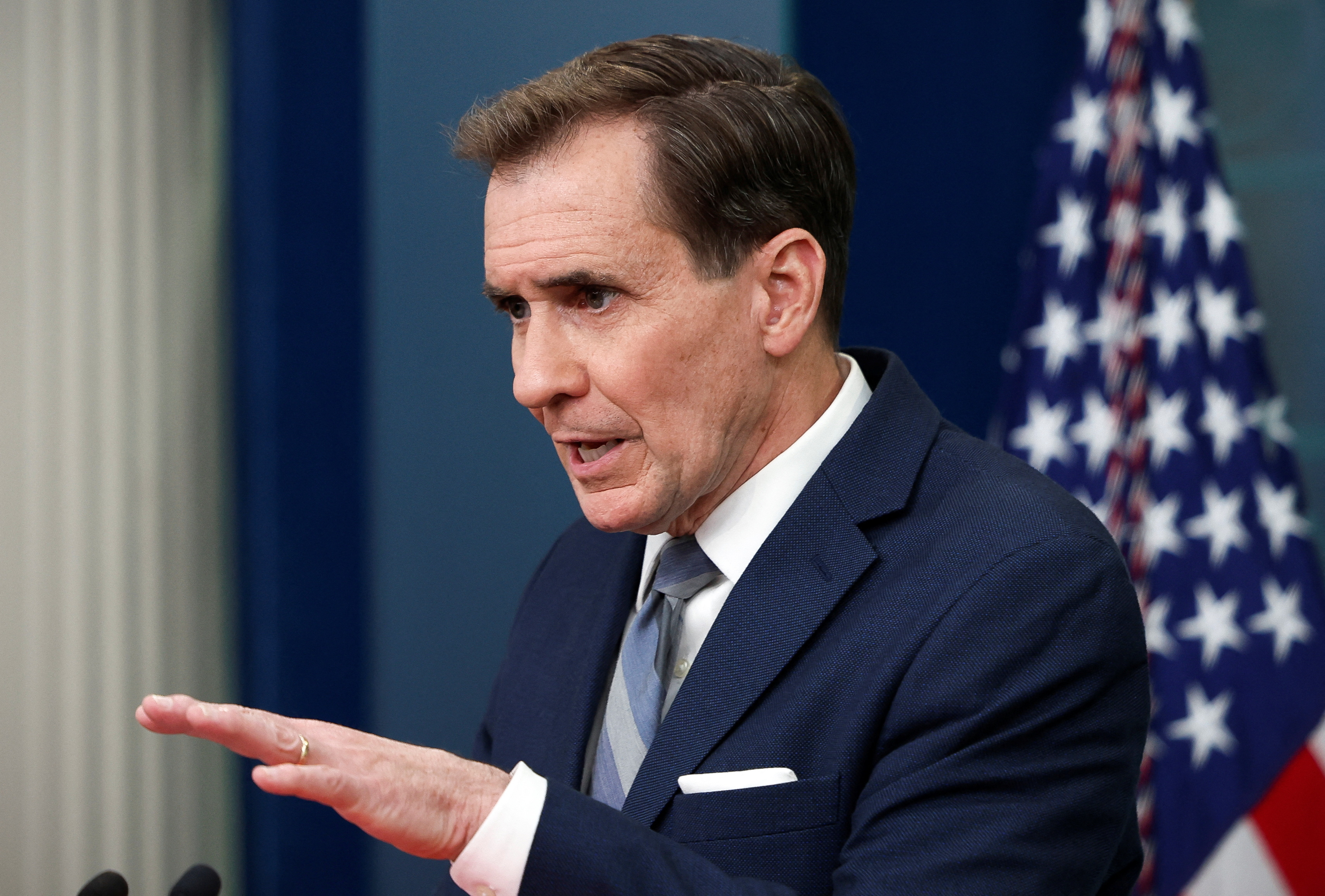 John Kirby, acusó al presidente brasileño, Luiz Inácio Lula da Silva, de estar “repitiendo como un loro la propaganda” rusa y china. (REUTERS)