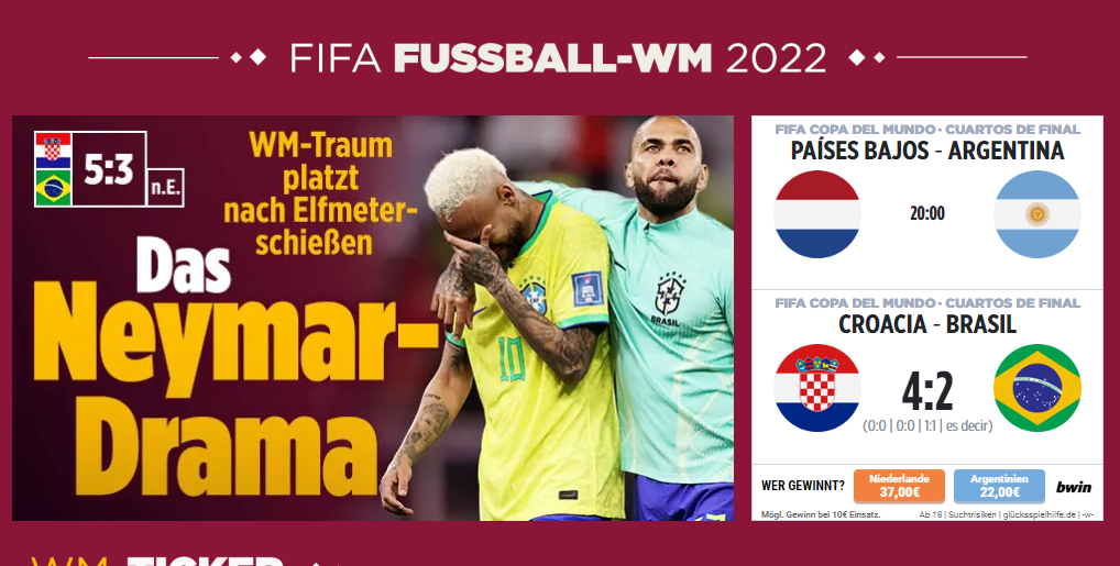 El Drama de Neymr (Bild, Alemania)