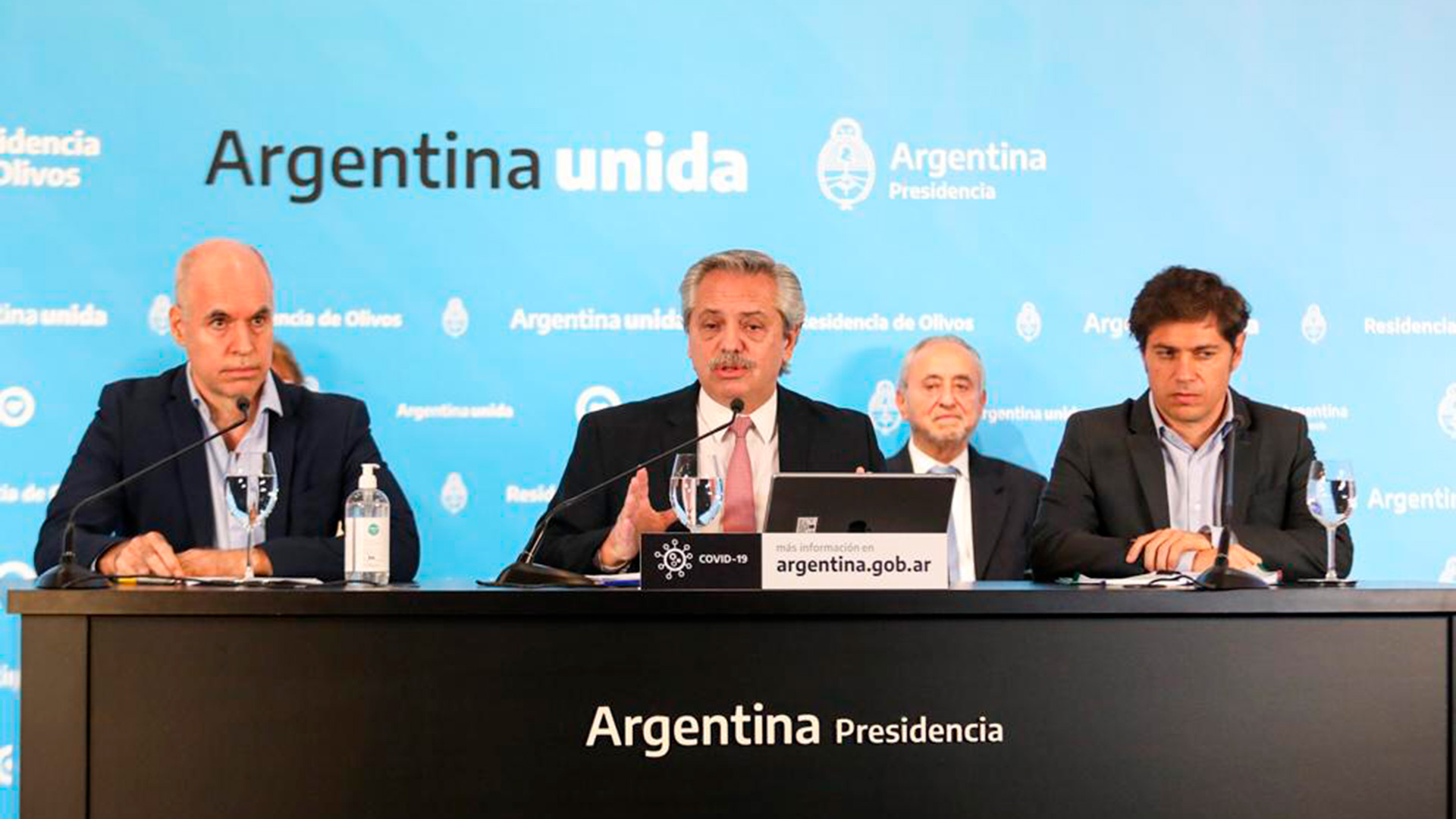 Alberto Fernández anunció la extensión de la cuarentena junto a Horacio Rodríguez Larreta y Axel Kicillof