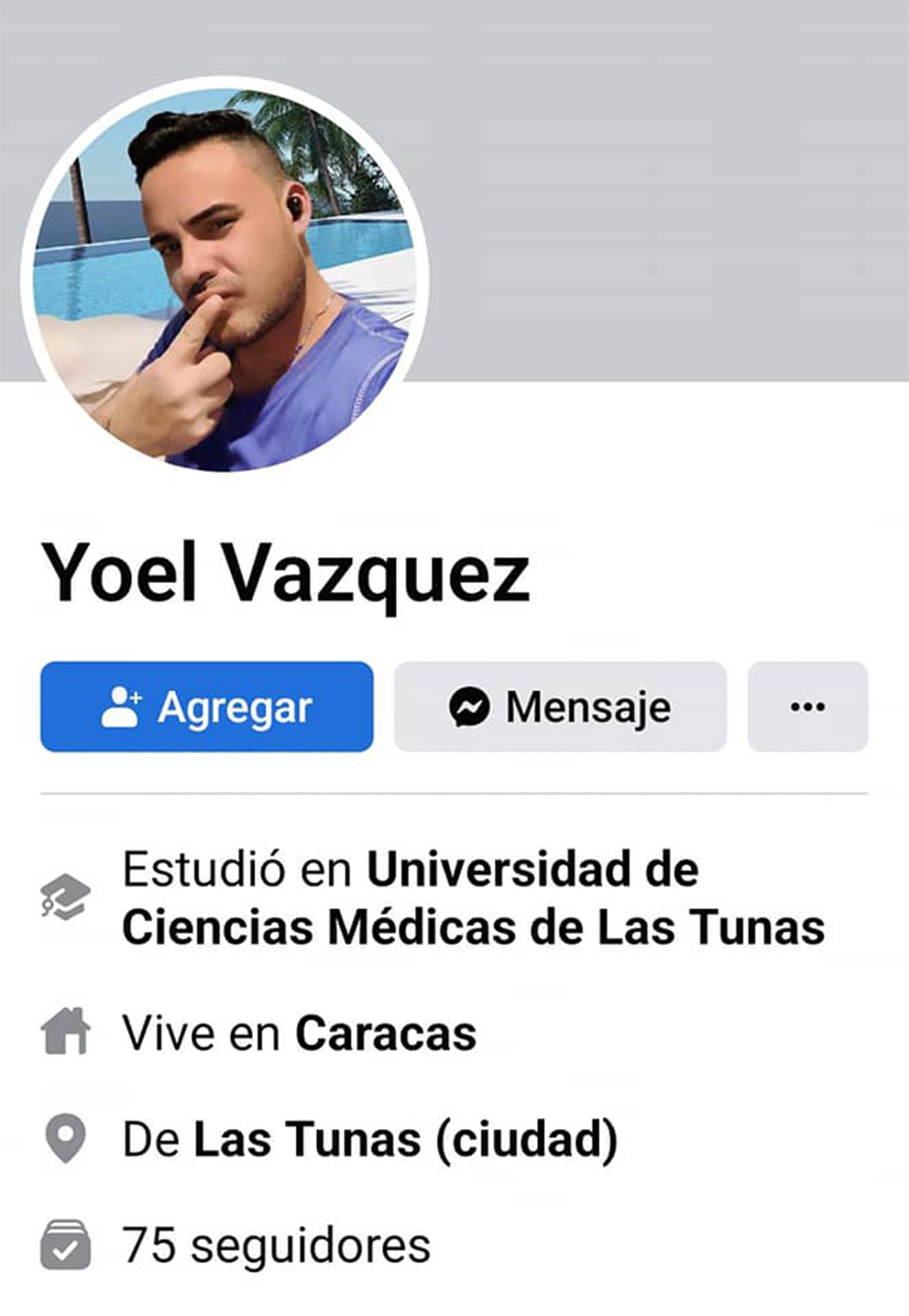 Alexander Jesús Figueredo Izaguirre compartió la imagen de perfil de Yoel Vázquez en Facebook