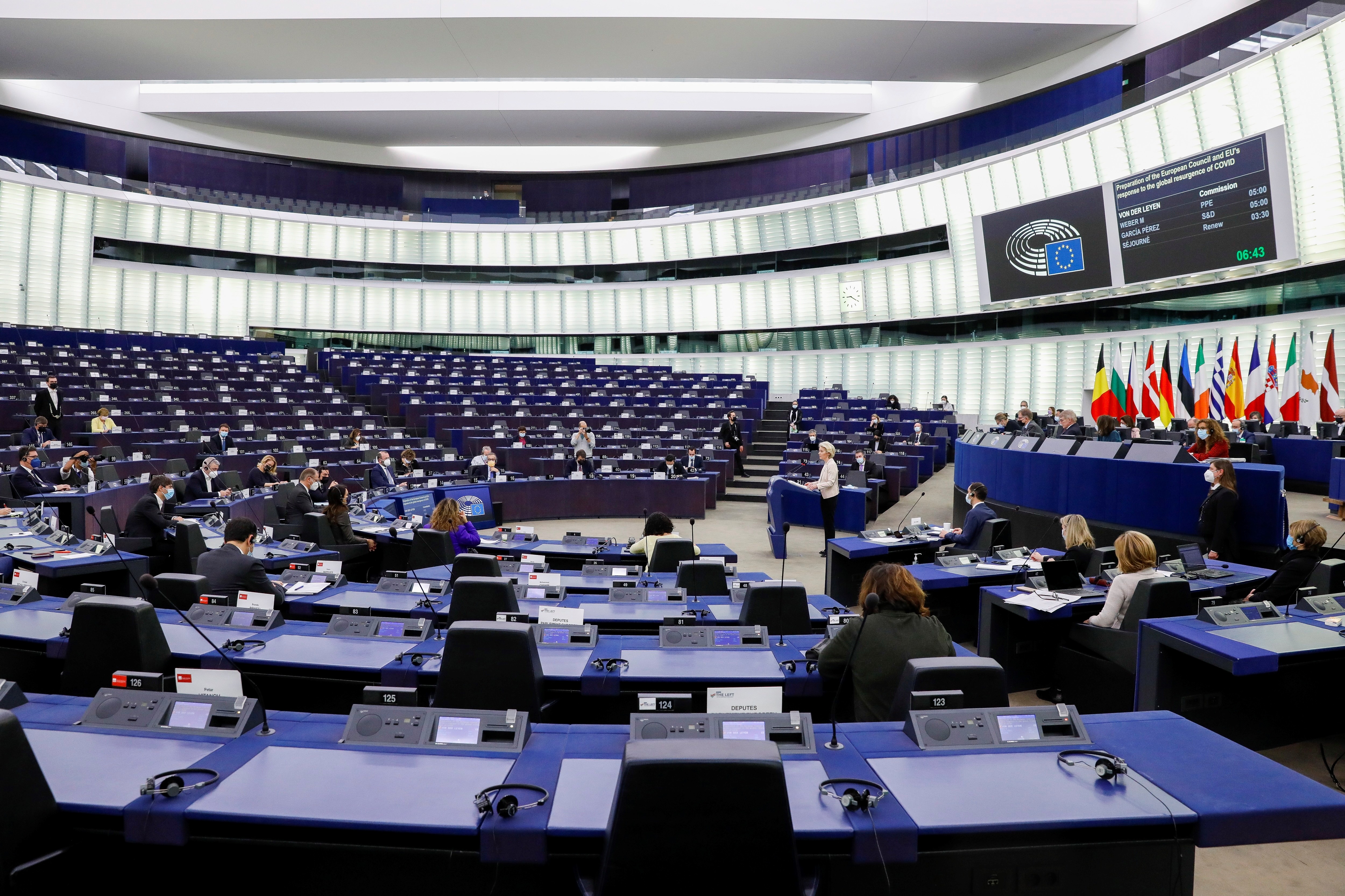 Sesión en el Parlamento Europeo. EFE/EPA/JULIEN WARNAND / POOL / POOL
