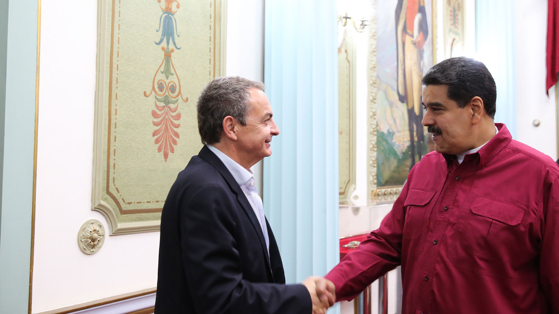 El dictador venezolano Nicolás Maduro recibió a Rodríguez Zapatero en Caracas. (EFE)