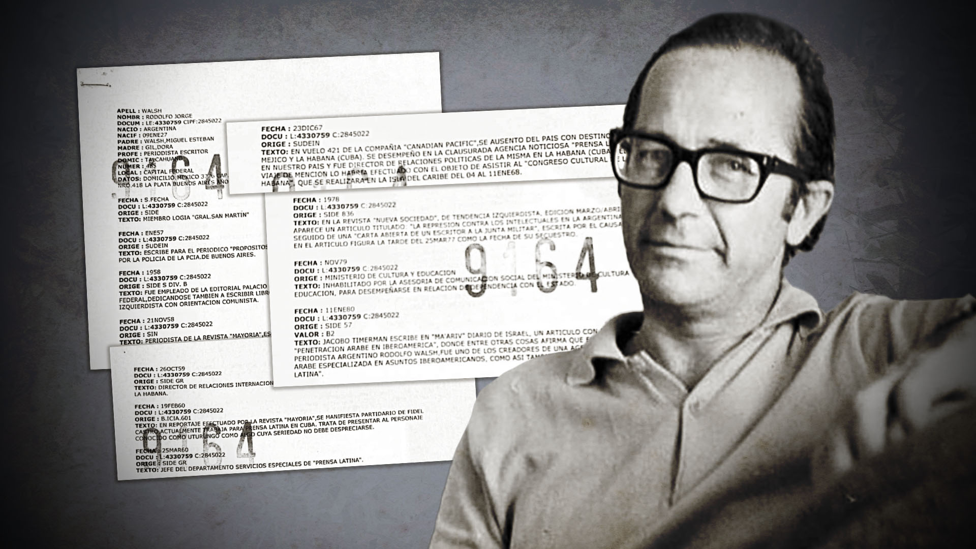 Exclusivo: Documentos desclasificados revelan cómo el periodista y escritor Rodolfo Walsh fue perseguido por la SIDE