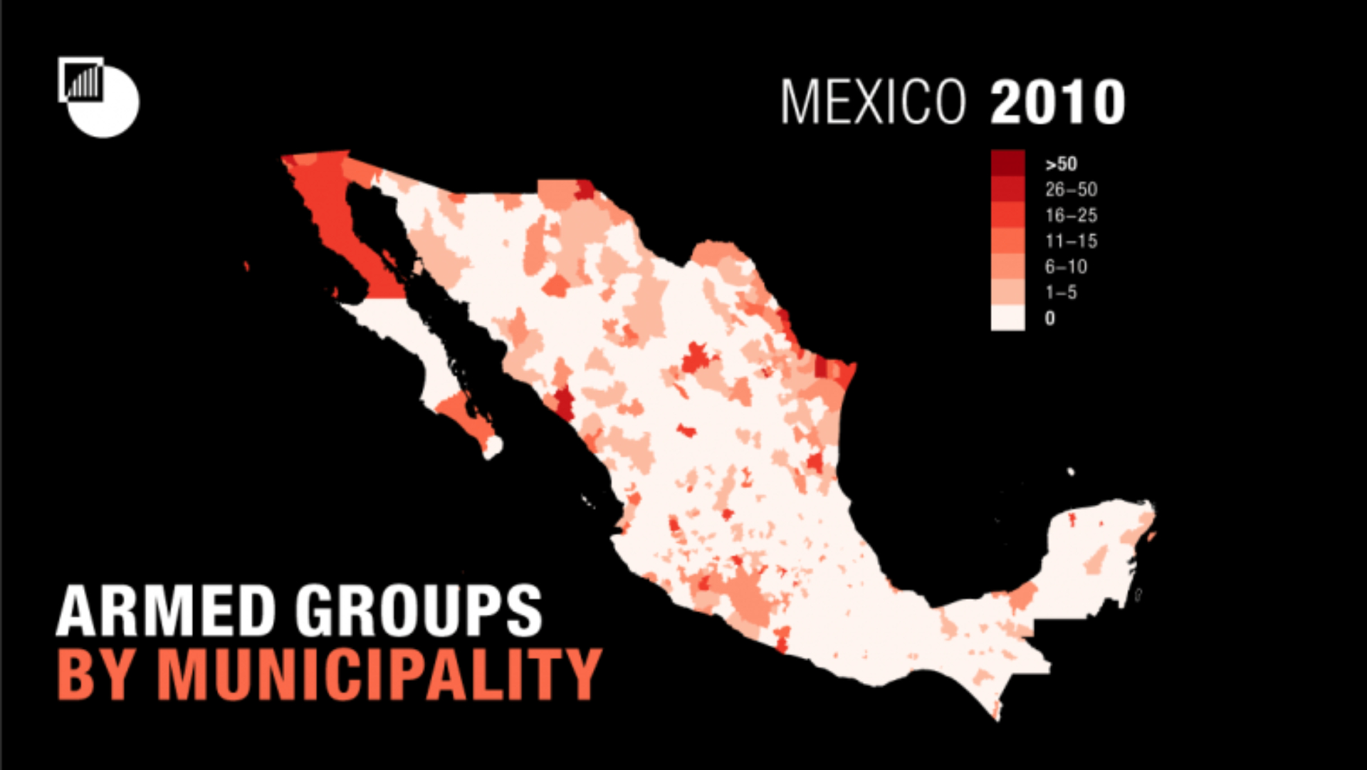 El mapa de grupos armados en México para 2010 (Foto: The International Crisis Group)